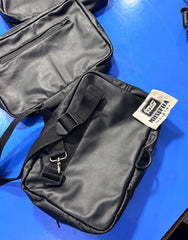 Men’s Genuine Leather 3-in-1 Waist Bag | Black Crossbody Fanny Pack & Shoulder Bag