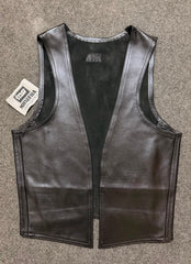 Leather Bar Vest | Premium Black Genuine Leather Vest | Sleeveless Biker & Fetish Vest
