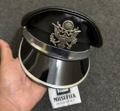 Cowhide Leather Cap | Leather Muir Cap | Leather Police cap