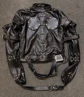 Premium Leather Straight Jacket | Handcrafted Black Leather Restraint Jacket