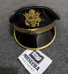 Genuine Cowhide Leather Cap | Leather Muir Cap | Leather Police cap