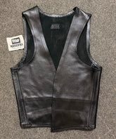 Leather Bar Vest | Premium Black Genuine Leather Vest | Sleeveless Biker & Fetish Vest