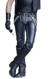leather pipping pant