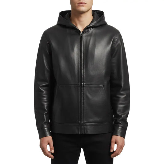 Lamb Leather Hoodie | Men Leather hoodie