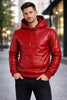 Men leather hoodie | Genuine leather hoodie