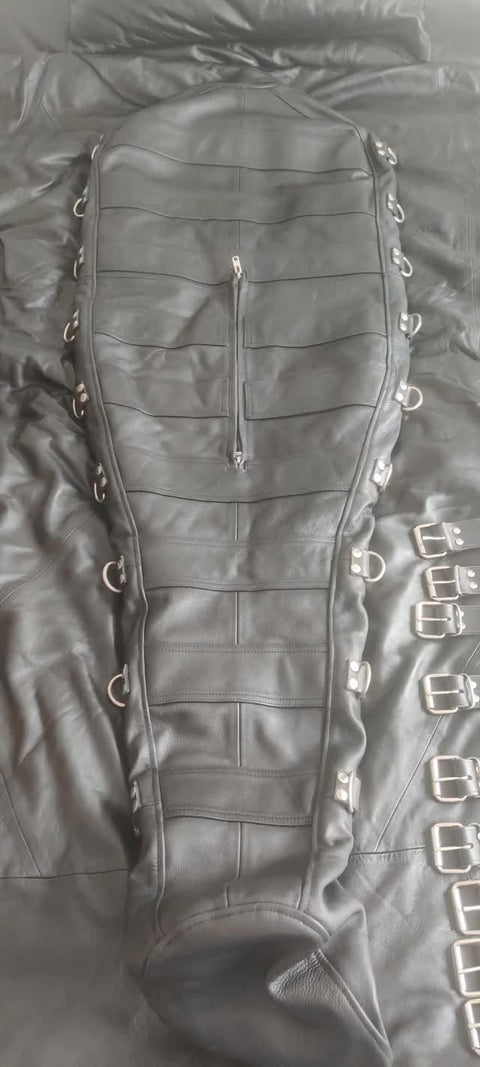 Genuine Cowhide Leather Sleepsack with Leather Lining/Sleeping Bag