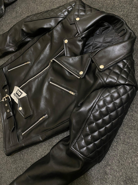 Padded Biker Jacket | Fashion Leather Jacket | Uniform Leather Jacket