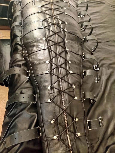 Genuine Cowhide Leather Sleepsack with Leather Lining/Sleeping Bag