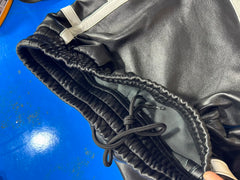 Boxer Leather Short | Premium Black & White Genuine Lamb Leather Shorts | Track Style Leather Shorts