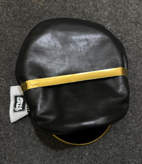 Lederkappe aus echtem Rindsleder | Leder-Muir-Cap | Leder-Polizeimütze