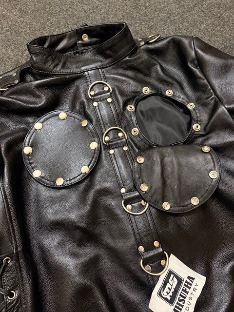 Premium Leather Straight Jacket | Handcrafted Black Leather Restraint Jacket