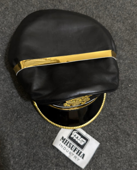 Lederkappe aus echtem Rindsleder | Leder-Muir-Cap | Leder-Polizeimütze