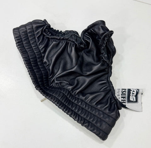 Men's Genuine Lambskin Leather Brief with Zipper & Leather Lining