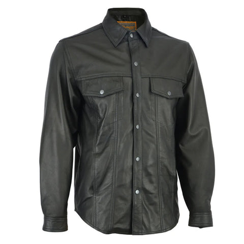 Men's Black Leather Shirt