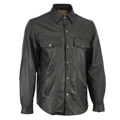 Mens  Leather Shirt Full Sleeves