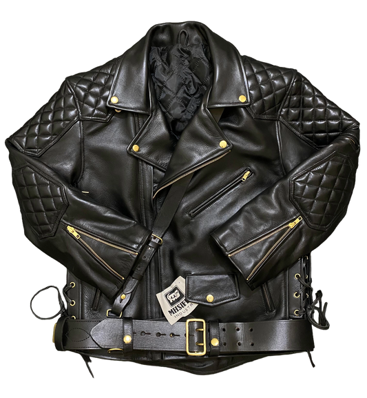 Quilted Leather Biker Jacket
