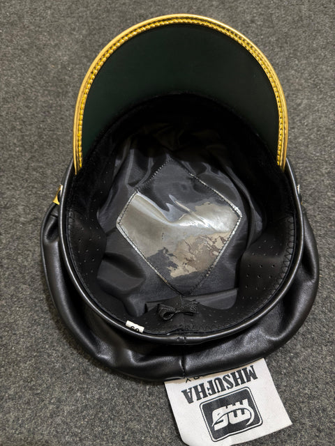 Lederkappe aus echtem Rindsleder | Leder-Muir-Cap | Leder-Polizeimütze