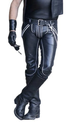 leather pipping pant