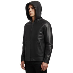 Lamb Leather Hoodie | Men Leather hoodie