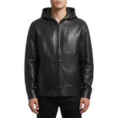 Lamb Leather Hoodie | Men Leather hoodie