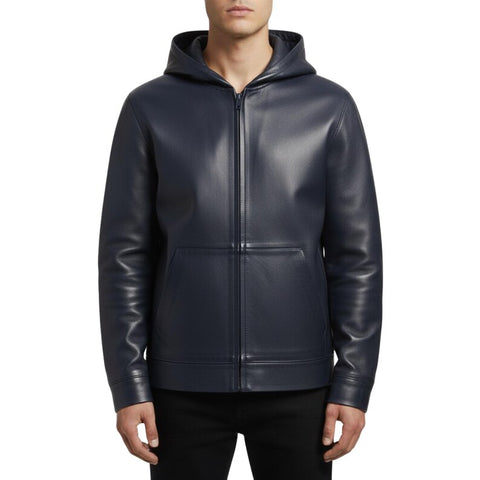 Lamb Leather Hoodie | Men Leather hoodie