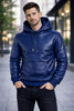 Men leather hoodie | Genuine leather hoodie