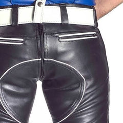 leather pipping pant