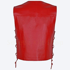 Leather Motorcycle Biker Lace Up Vest